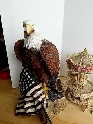 Item #107 — Eagle & Carousel Figurines, some chips photo 5 of 7