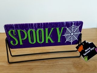 Item #297 — Spooky Metal Sign with Spider Web photo 1 of 2
