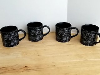 Item #120 — New Black Spider Web Mugs Set photo 1 of 2