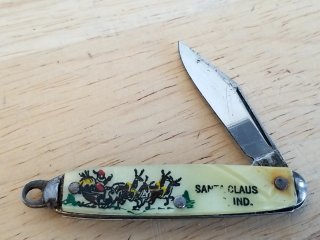 Item #54 — Vintage Santa Claus Pocket Knife, 4 in open photo 1 of 3