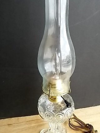 Item #119 — Vintage Glass Oil Lamp with Cord photo 2 of 3