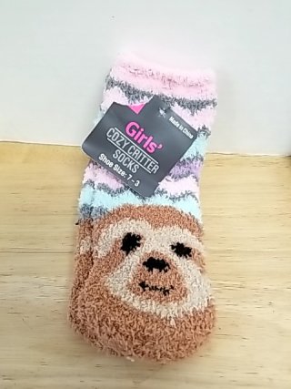Item #174 — New Girls Cozy Sloth Socks size 7-3