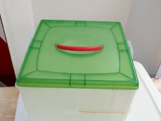 Item #335 — Plastic Storage Box with Green Lid photo 2 of 2