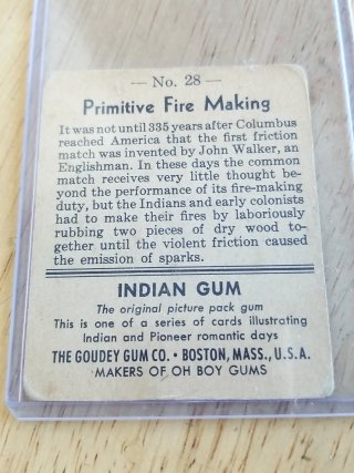 Item #41 — 1930s Indian Chewing Gum Trading Card photo 2 of 2