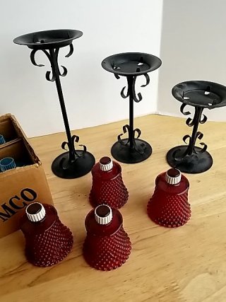 Item #116 — Vintage Clock & Candle Holder Lot photo 4 of 4