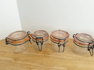 Item #118 — Set of 7 Glass Clamp-Lid Jars photo 3 of 3
