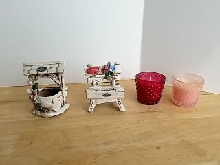 Item #195 — Miniature Well, Bench & Candle Set photo 1 of 6