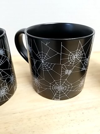 Item #184 — New Set of 4 Black Spiderweb Mugs photo 2 of 2