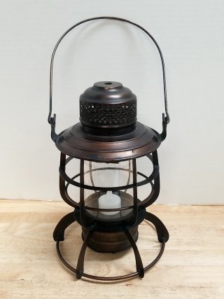 Item #19 — Vintage Metal Lantern with Handle 12 inch