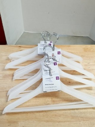 Item #344 — New Clear Plastic Hangers with Metal Hooks