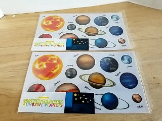Item #512 — New Glow in the Dark Planets Stickers