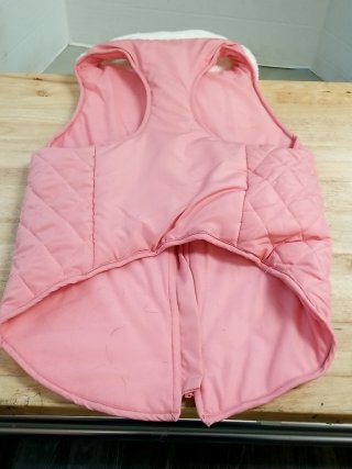 Item #343 — Pink Quilted Kids Vest with White Collar Xl photo 2 of 2
