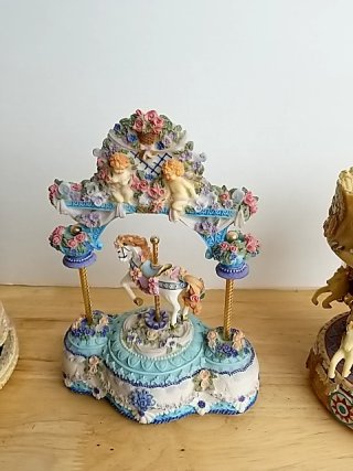 Item #107 — Eagle & Carousel Figurines, some chips photo 3 of 7