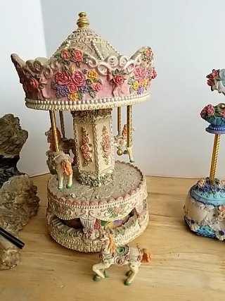 Item #107 — Eagle & Carousel Figurines, some chips photo 4 of 7