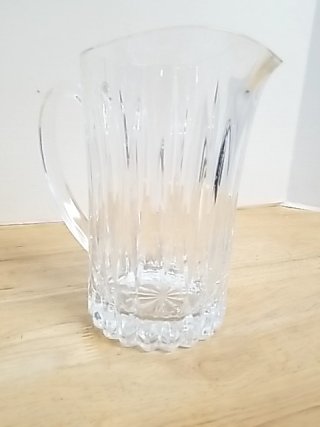Item #161 — Crystal Glass Pitcher 8.5 inch tall photo 3 of 3