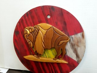 Item #28 — Intarsha Wood art sculpture, 24 inch photo 3 of 4