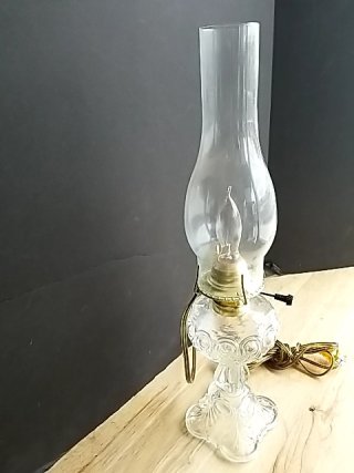 Item #119 — Vintage Glass Oil Lamp with Cord photo 3 of 3