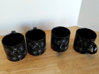 Item #313 — Black Spiderweb Mugs Set photo 1 of 3