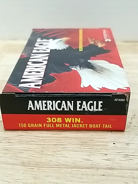 Item #4 — American Eagle 308 Win Ammo, 20 rounds, cant ship photo 1 of 2