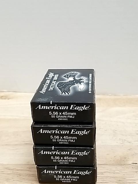 Item #74 — American Eagle 5.56 Ammo Boxes 80 rounds, cant ship photo 1 of 2
