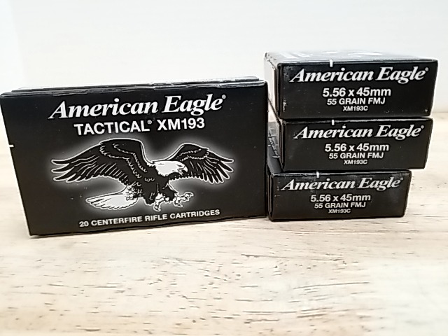Item #33 — American Eagle 5.56 x 45mm ammo, 80 rounds, cant ship photo 1 of 2