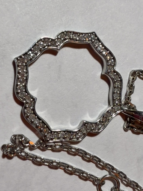 Item #97 — Diamond Sterling Silver Pendant Necklace photo 1 of 6