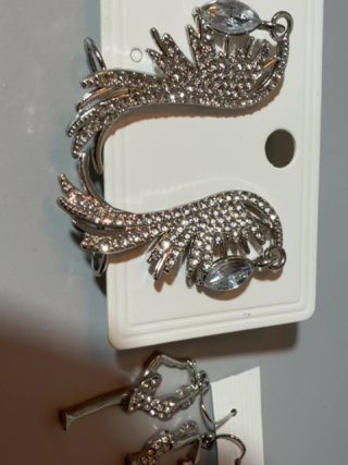 Item #106 — Rhinestone earrings, two pair photo 2 of 4