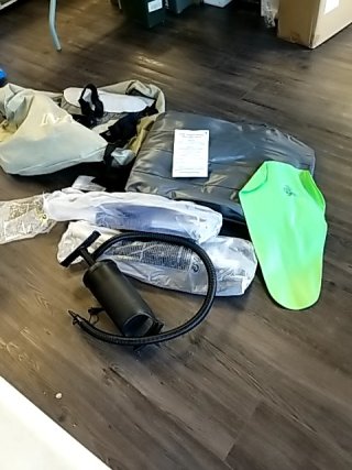 Item #254 — INFLATABLE Kayak, pump, bag photo 1 of 5