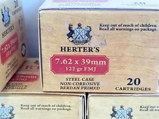 Item #133 — Herter's 7.62x39mm, 100 rounds, cant ship photo 2 of 2