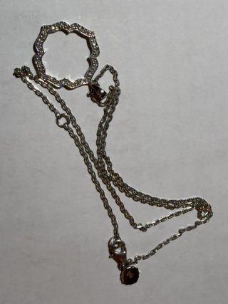 Item #97 — Diamond Sterling Silver Pendant Necklace photo 2 of 6