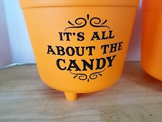 Item #235 — New Orange Halloween Buckets 12 in photo 2 of 3