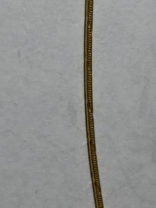 Item #150 — Marked 14kt gold necklace, 16 inch, weighs 2 grams photo 4 of 4