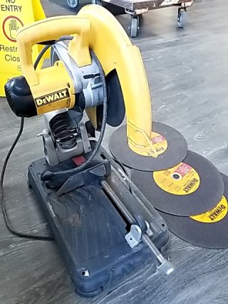 Item #6 — DeWalt 14 inch Chop Saw with Blades photo 3 of 4