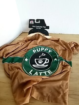 Item #317 — New Puppy Latte Dog Costume Tee Large