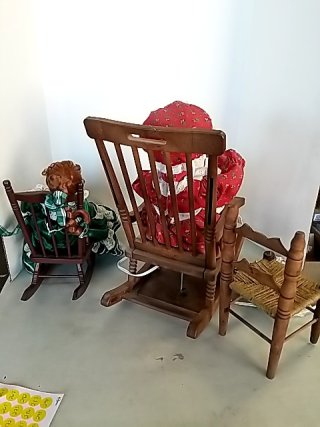 Item #262 — VINTAGE Porcelain Dolls & Rocking Chairs photo 6 of 6