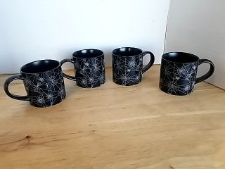 Item #140 — Black Spider Web Mugs