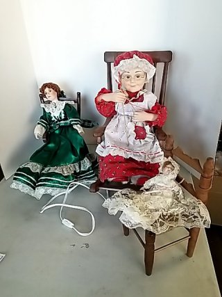 Item #262 — VINTAGE Porcelain Dolls & Rocking Chairs photo 1 of 6