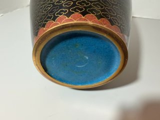 Item #103 — Floral Chinese Cloisonné Vase, 11 inch, photo 5 of 5