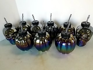 Item #288 — Iridescent Skull & Pumpkin Tumblers photo 1 of 4