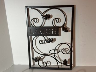 Item #108 — Metal, Laugh Love Live hanging candle holders photo 2 of 4