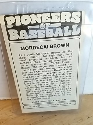 Item #37 — Three Finger Brown Baseball Card photo 2 of 2