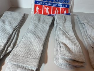 Item #517 — Gray Athletic Tube Socks 4 pairs, new photo 3 of 4