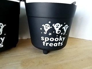 Item #124 — New Spooky Treats Black Buckets 12 in photo 3 of 3