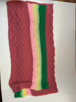 Item #467 — Hand made afghan, 38x40 inch
