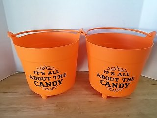 Item #235 — New Orange Halloween Buckets 12 in photo 1 of 3