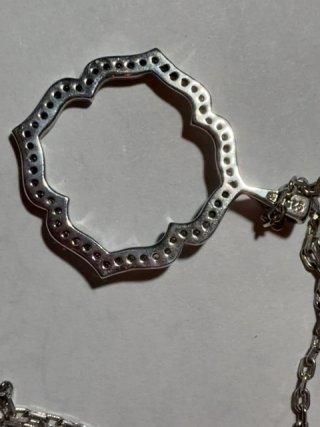 Item #97 — Diamond Sterling Silver Pendant Necklace photo 3 of 6