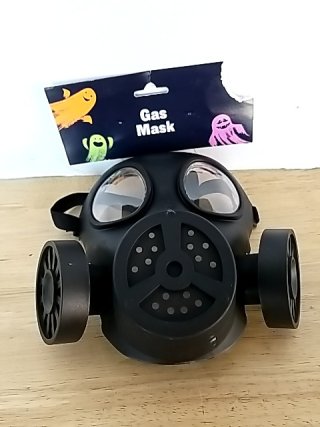 Item #304 — New Black Gas Mask with Cartoon Packaging
