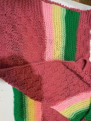 Item #467 — Hand made afghan, 38x40 inch photo 3 of 3