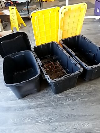 Item #260 — USED Storage Bins with Lids Largest 32 by 18 by 14 photo 1 of 5