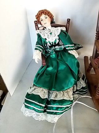 Item #262 — VINTAGE Porcelain Dolls & Rocking Chairs photo 2 of 6